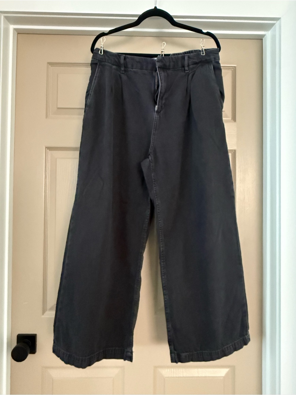 GAP Women's Wide Leg Jeans in Charcoal Gray - size 14 petite